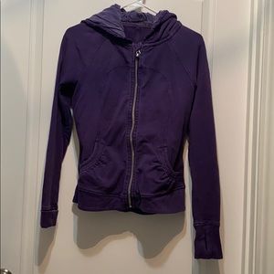 Lululemon zip up jacket with thumb holes purple